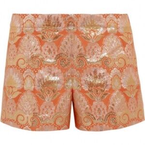 J. Crew High Waist Shorts in Orange and Gold